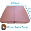 2.135 Metre (84'') Square Hot Tub Cover - Brown