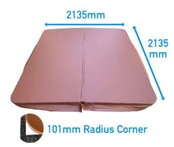 2.135 Metre (84'') Square Hot Tub Cover - Brown
