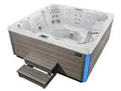 Hot Spring Pulse - 7 Person Hot Tub -Pooly Shop hotspring limelight 2019 pulse alpinewhite coastal gray highangle steps